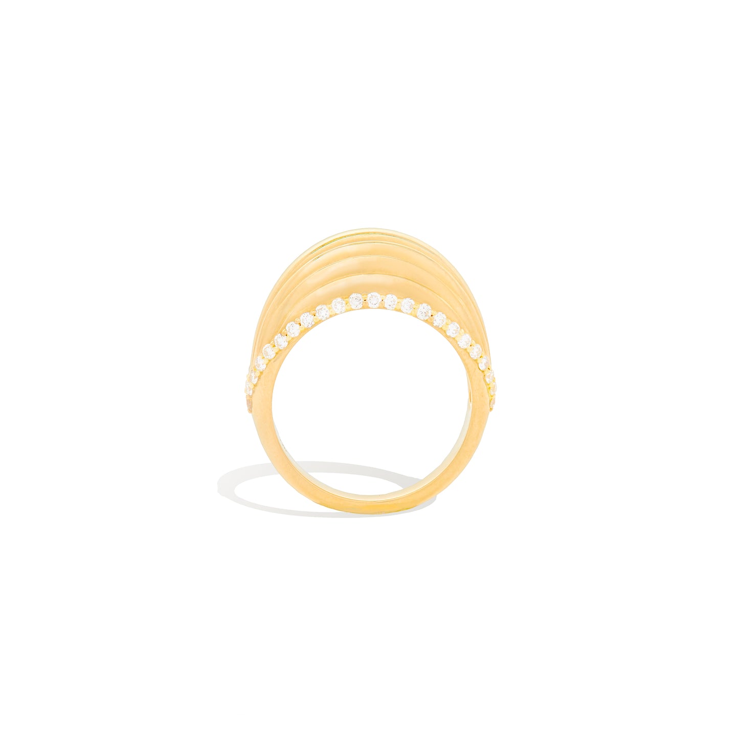 Found Ribbed Domed Ring