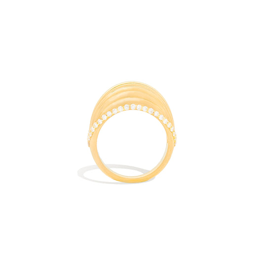 Found Ribbed Domed Ring