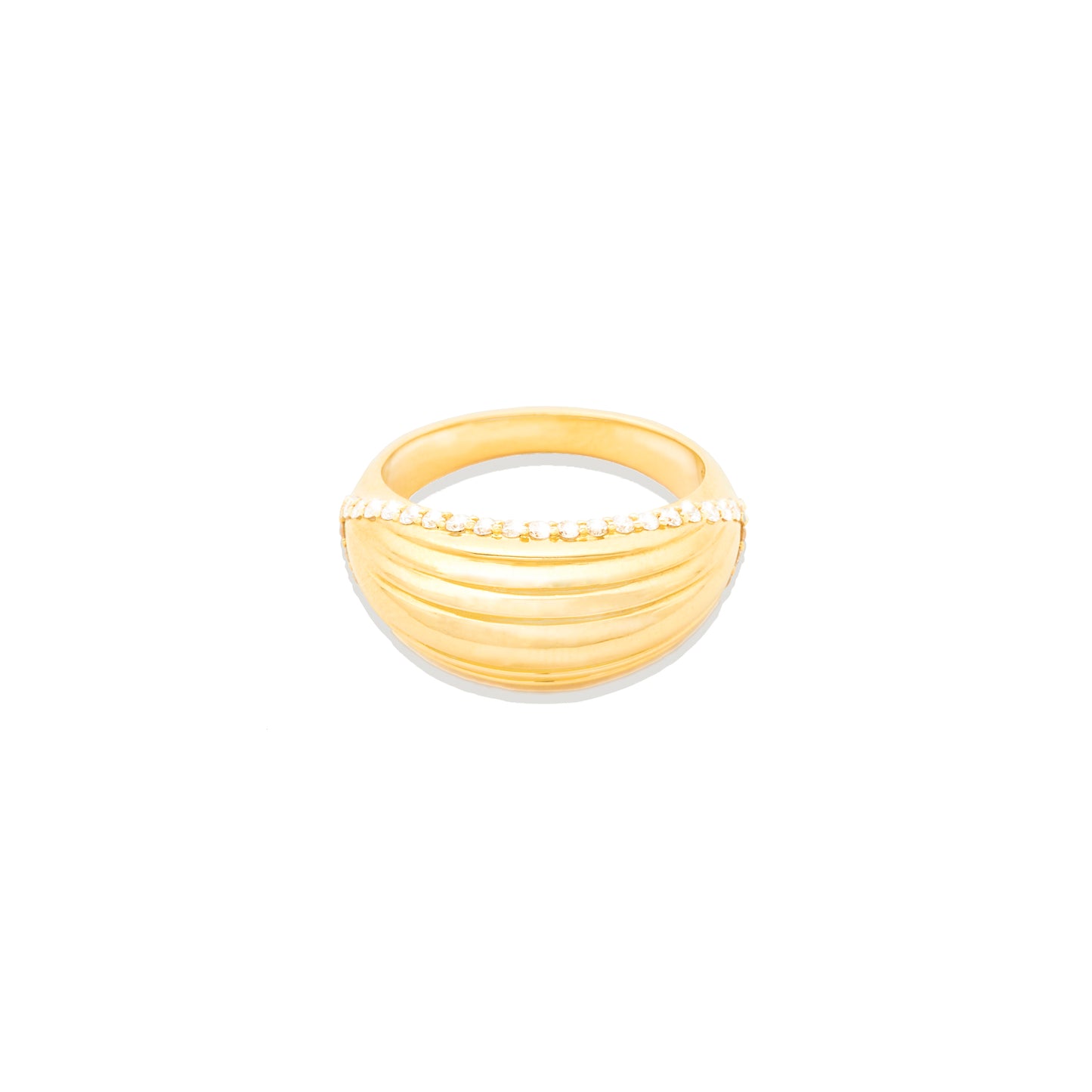 Found Ribbed Domed Ring