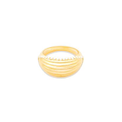 Found Ribbed Domed Ring