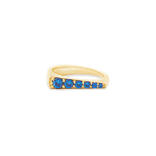 Spark Tapered Stacking Ring - Blue Sapphire