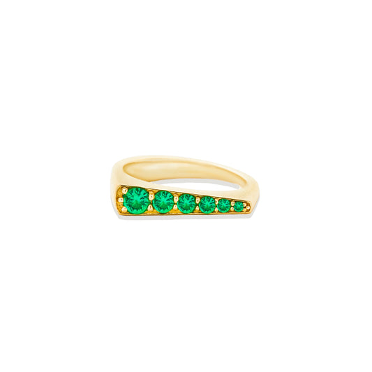 Spark Tapered Stacking Ring - Emerald