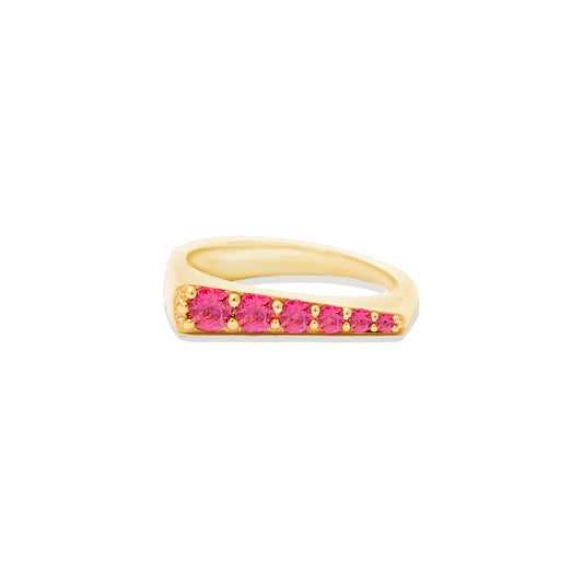 Spark Tapered Stacking Ring - Pink Sapphire