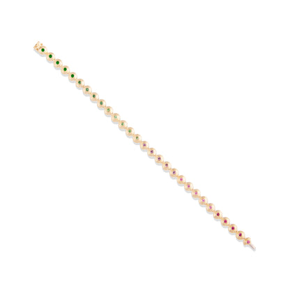 Evolve Link Bracelet - Garnet, Sapphire, Amethyst & Tsavorite