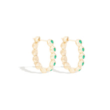 Load image into Gallery viewer, Evolve Oval Hoop Earring - Emerald
