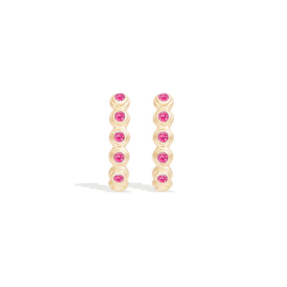 Evolve Oval Hoop Earring - Pink Sapphire