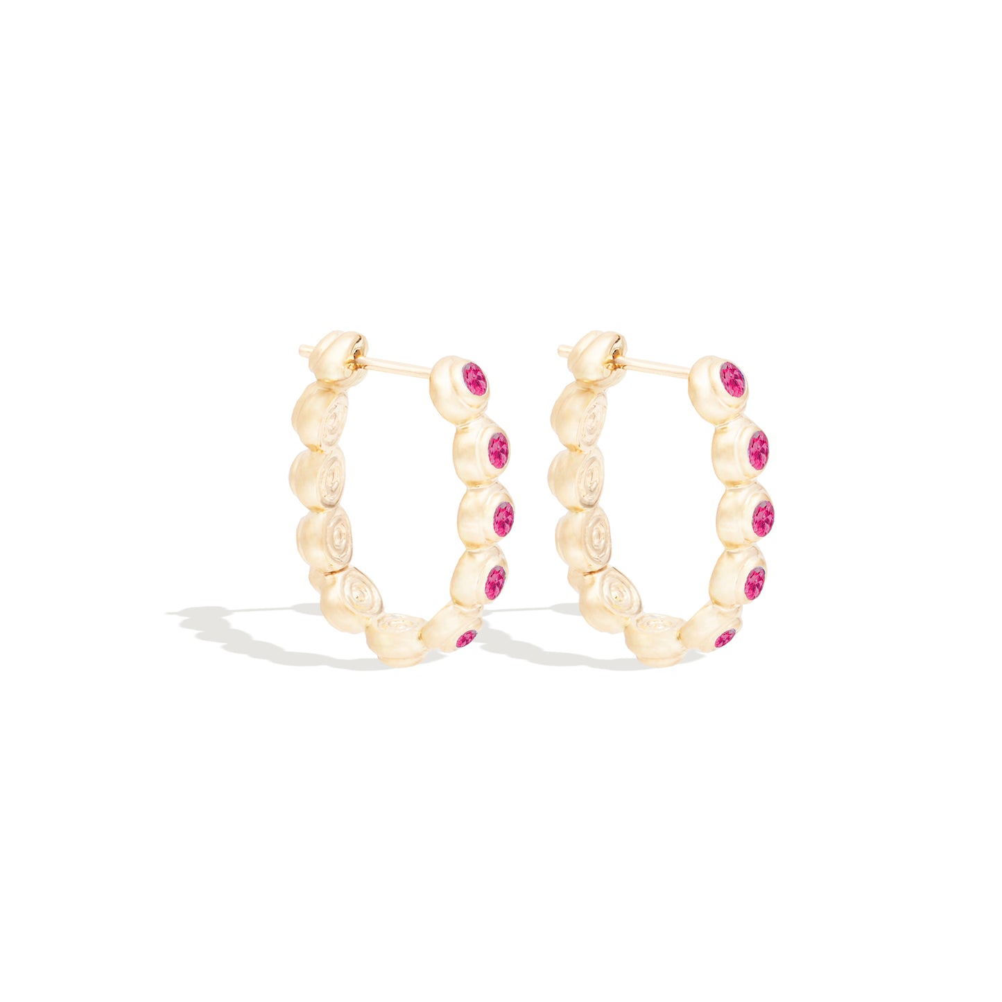 Evolve Oval Hoop Earring - Pink Sapphire