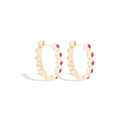 Evolve Oval Hoop Earring - Pink Sapphire