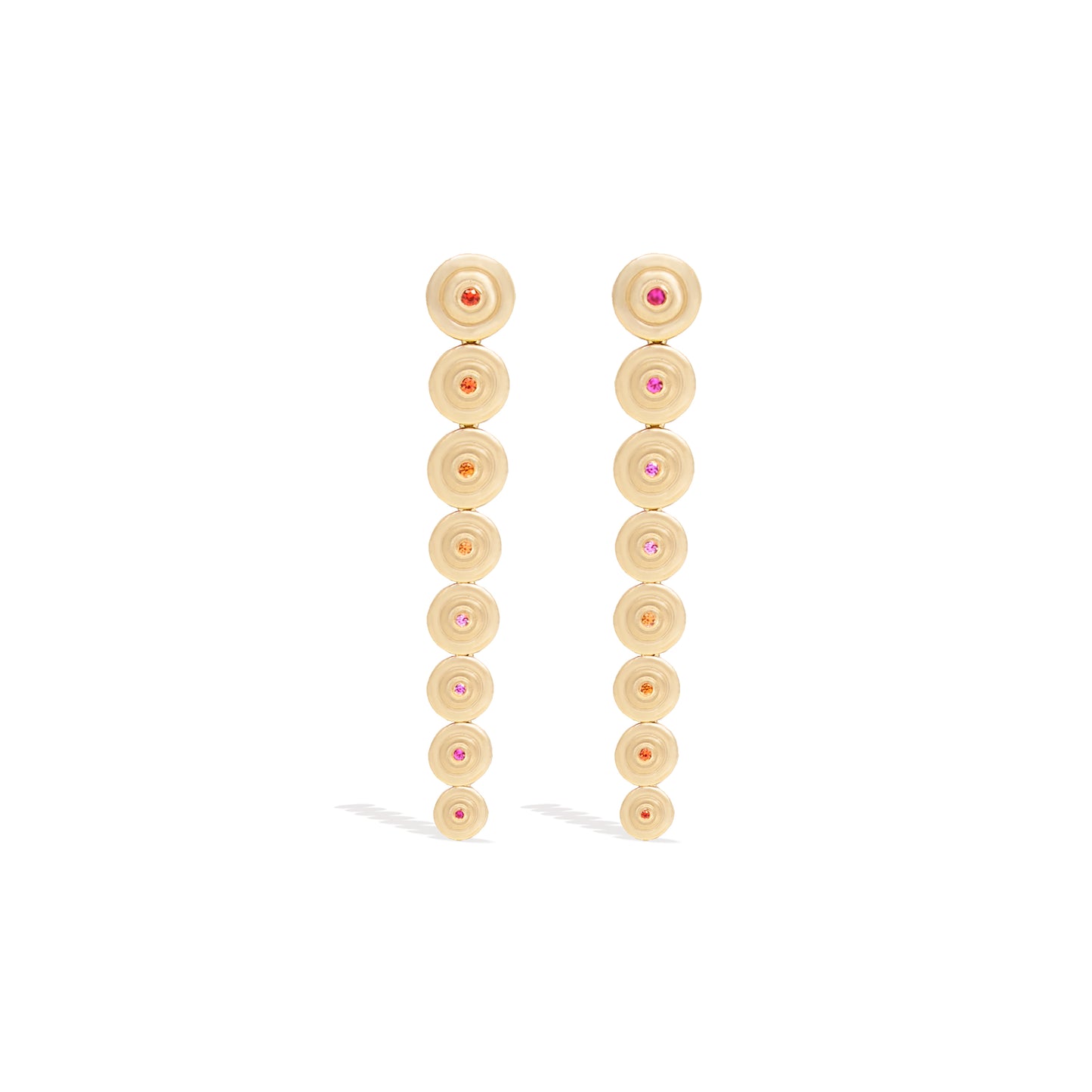Evolve Shoulder Duster Earring - Pink & Orange Sapphire