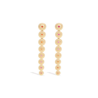 Evolve Shoulder Duster Earring - Pink & Orange Sapphire