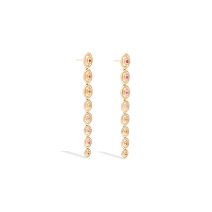 Evolve Shoulder Duster Earring - Pink & Orange Sapphire