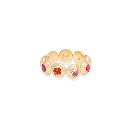 Evolve Stacking Ring - Extra Large (Pink & Orange Sapphire)