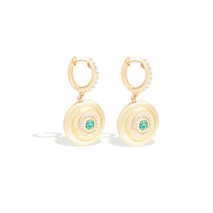 Evolve Charm Earring - Emerald