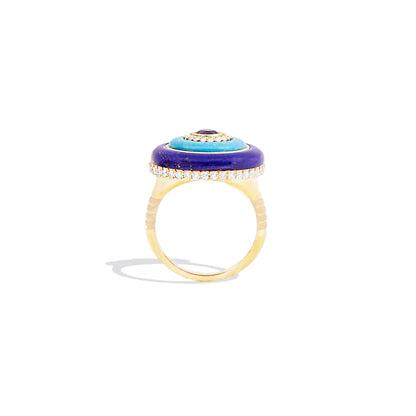 Evolve Stone Inlay Cocktail Ring - Blue