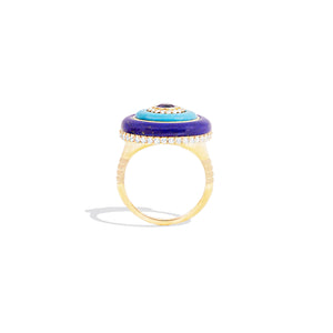 Evolve Stone Inlay Cocktail Ring - Blue