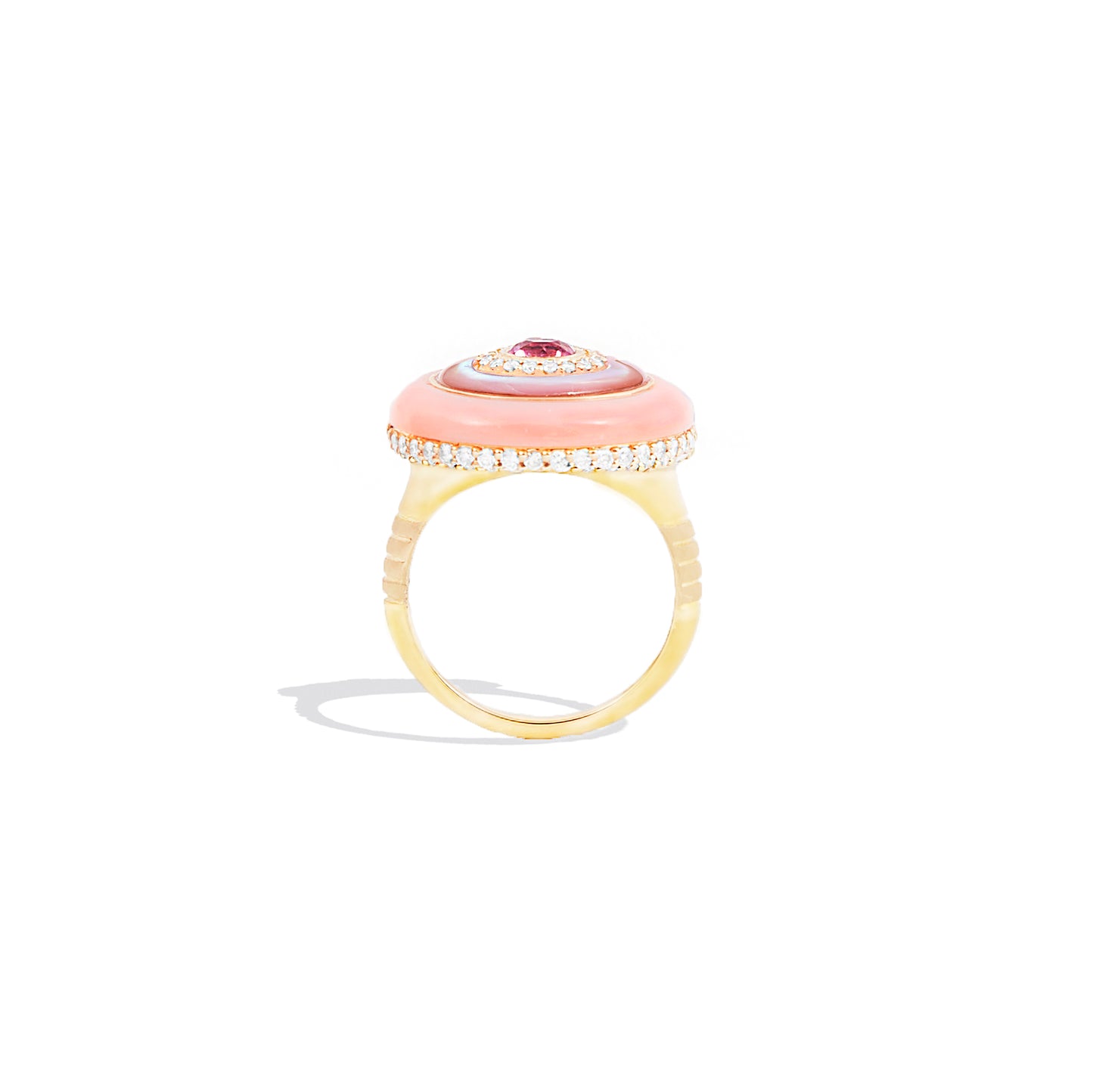 Evolve Stone Inlay Cocktail Ring - Pink