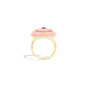 Evolve Stone Inlay Cocktail Ring - Pink