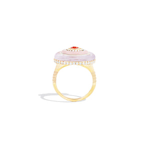 Evolve Stone Inlay Cocktail Ring - Purple/Orange