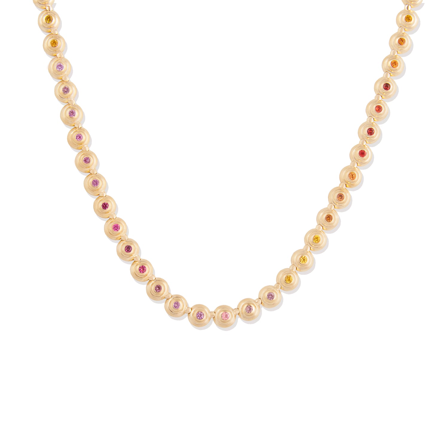 Evolve Link Necklace - Pink & Orange Sapphire
