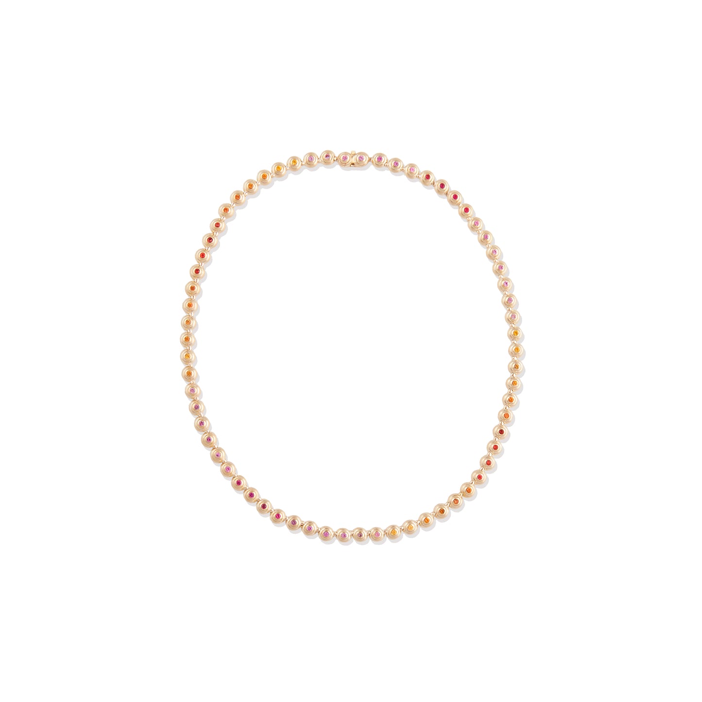 Evolve Link Necklace - Pink & Orange Sapphire