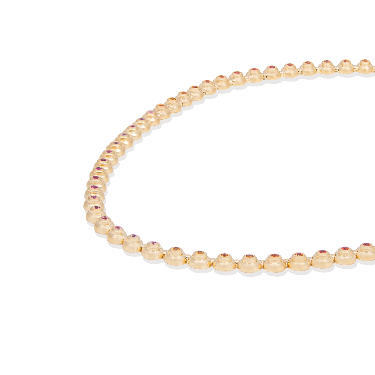 Evolve Link Necklace - Pink & Orange Sapphire