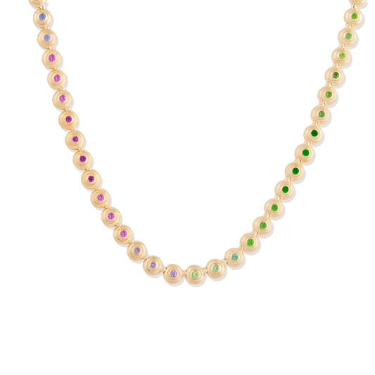 Evolve Link Necklace - Rhodolite Garnet, Sapphire, Amethyst & Tsavorite
