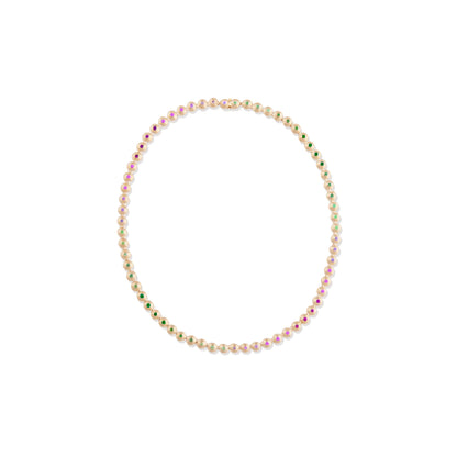 Evolve Link Necklace - Rhodolite Garnet, Sapphire, Amethyst & Tsavorite