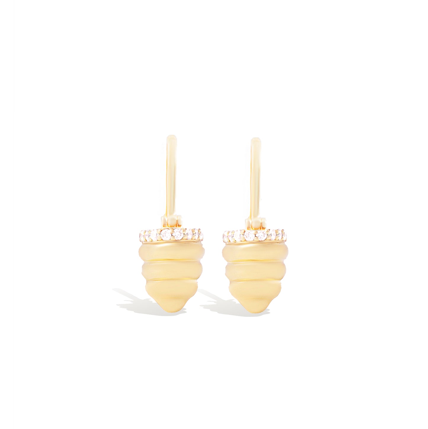 Found Gold Cap Huggie Earring - Diamond
