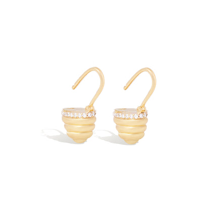 Found Gold Cap Huggie Earring - Diamond
