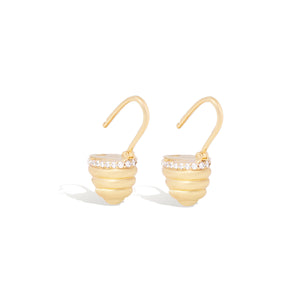 Found Gold Cap Huggie Earring - Diamond