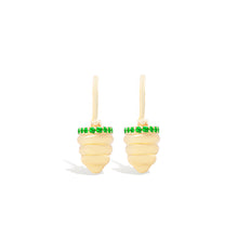 Load image into Gallery viewer, Found Gold Cap Huggie Earring - Tsavorite
