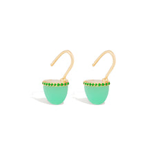 Load image into Gallery viewer, Found Cap Huggie Earring - Chrysoprase &amp; Tsavorite
