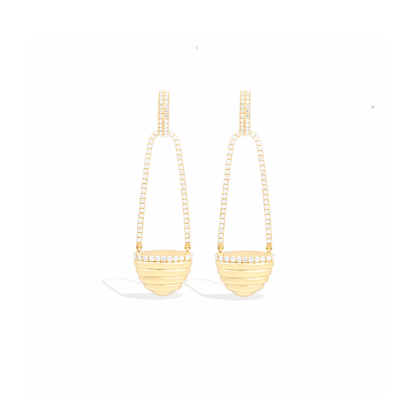 Found Cap Chandelier Earring - Diamond