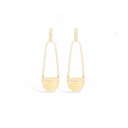 Found Cap Chandelier Earring - Diamond