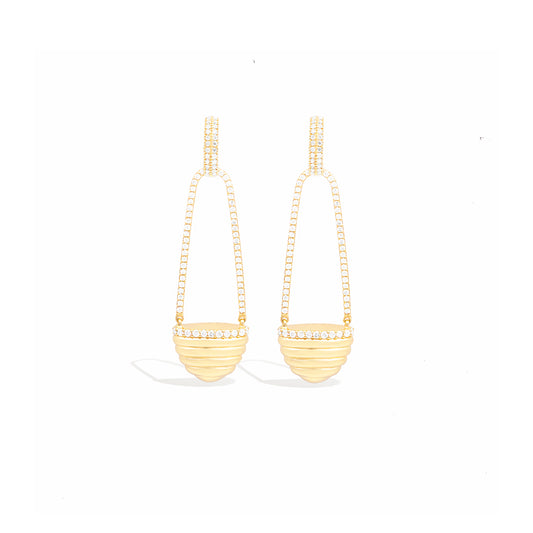 Found Cap Chandelier Earring - Diamond