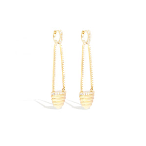 Found Cap Chandelier Earring - Diamond