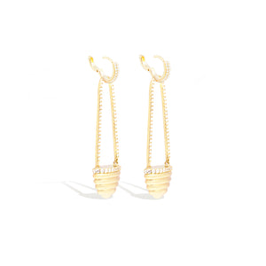 Found Cap Chandelier Earring - Diamond