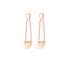 Load image into Gallery viewer, Found Cap Chandelier Earring - Pink Sapphire
