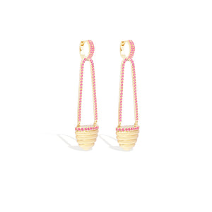 Found Cap Chandelier Earring - Pink Sapphire