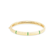 Load image into Gallery viewer, Found Ribbed Bangle Bracelet - Tsavorite
