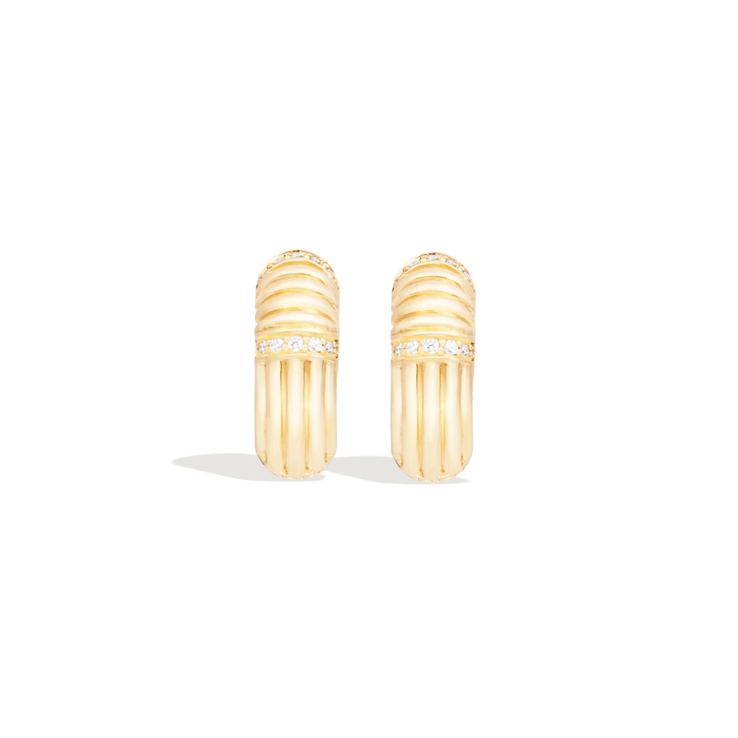 Found Ribbed Huggie - Diamond