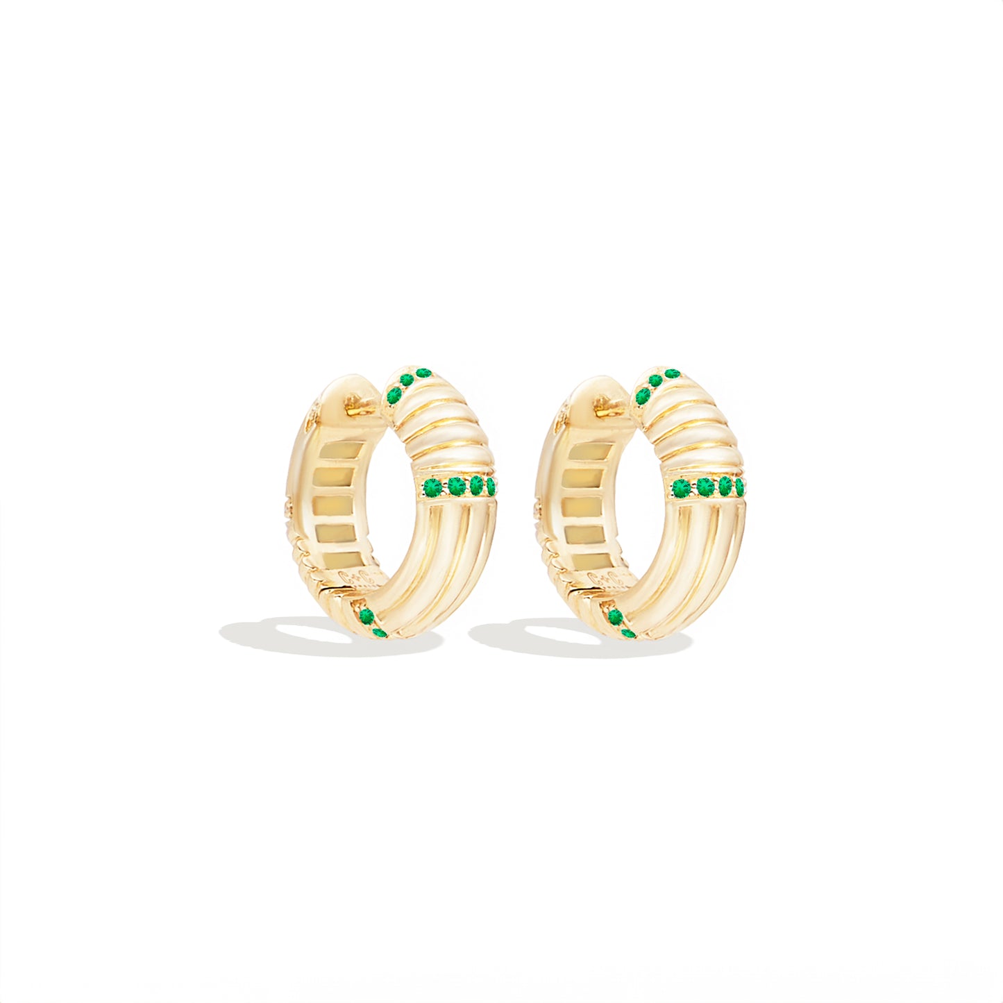 Found Ribbed Huggie - Tsavorite