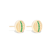 Load image into Gallery viewer, Found Ribbed Stud Earring - Tsavorite
