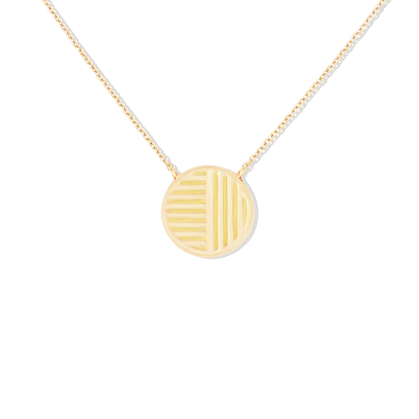 Found Small Disk Pendant Necklace - Pink Sapphire & Turquoise
