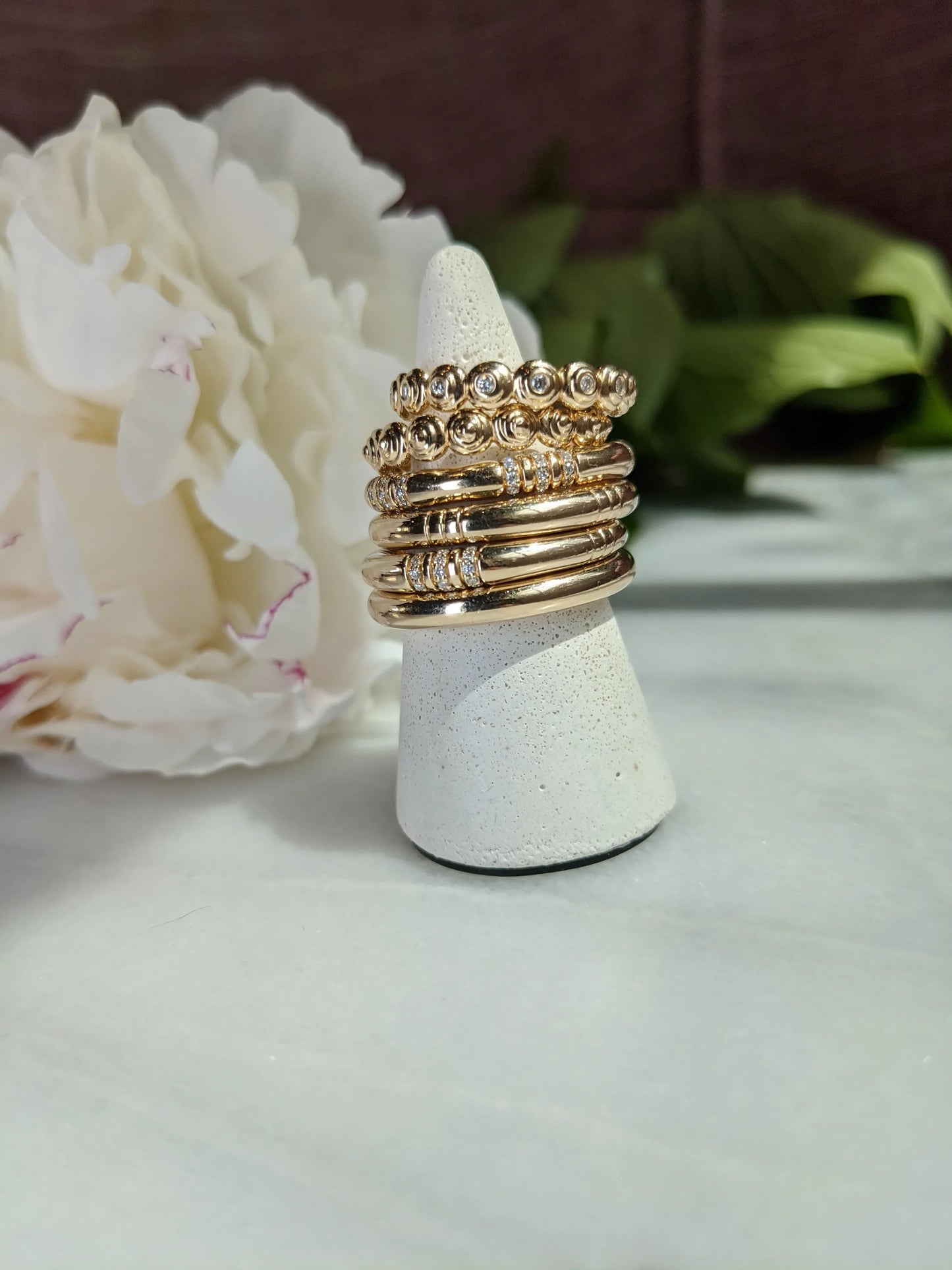 Crew Stacking Ring - Tsavorite & Diamond
