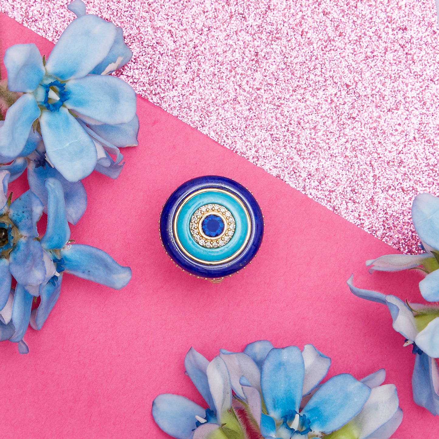 Evolve Stone Inlay Cocktail Ring - Blue
