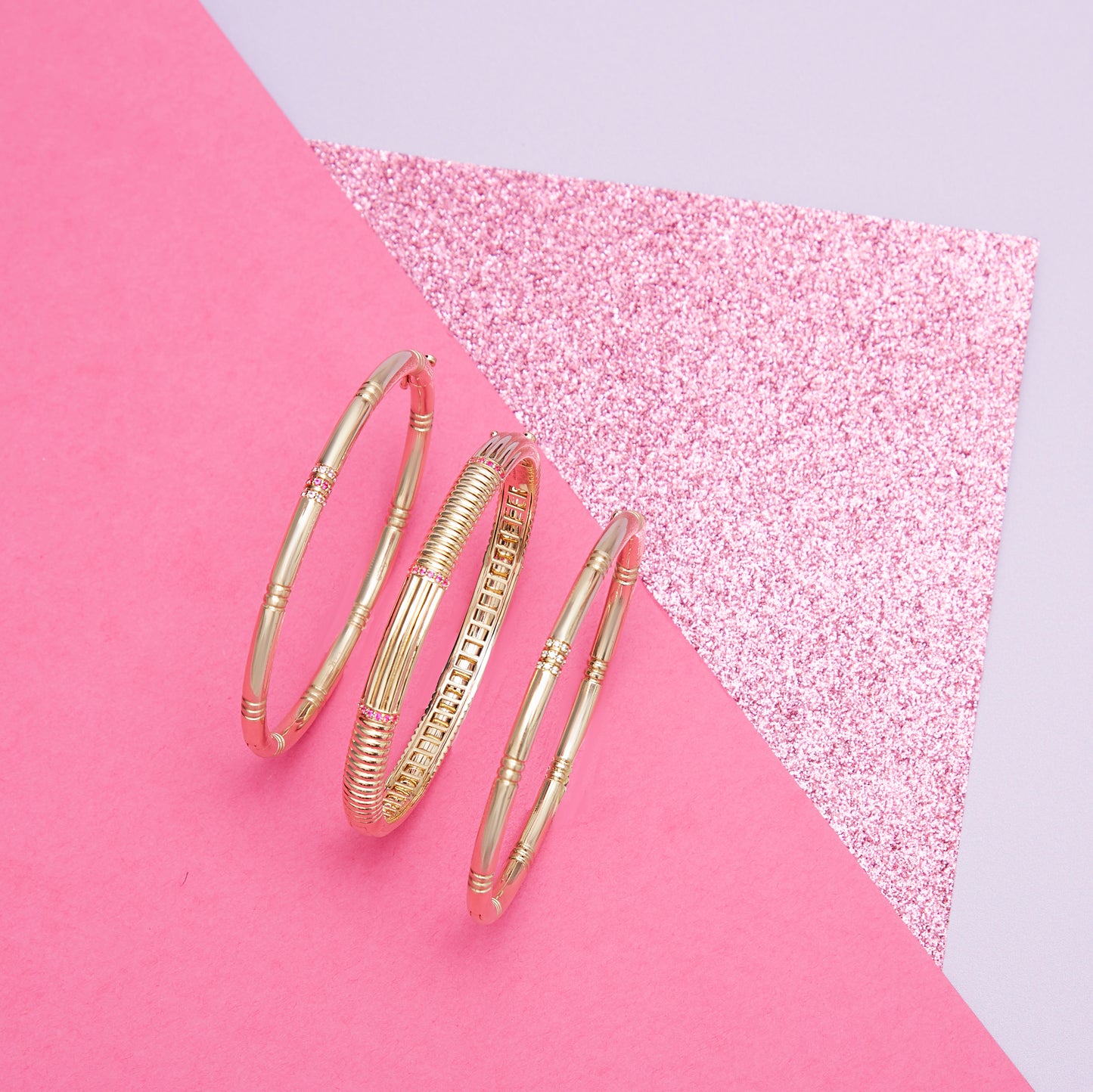 Found Ribbed Bangle Bracelet - Tsavorite
