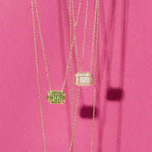 Load image into Gallery viewer, Spark Emerald Cut Charm Necklace - Emerald

