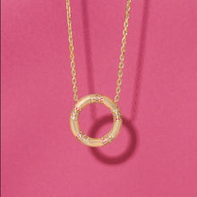 Load image into Gallery viewer, The Crew Large Circle Pendant Necklace - Pink Sapphire &amp; Diamond
