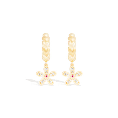 Juju Flower Charm Huggie